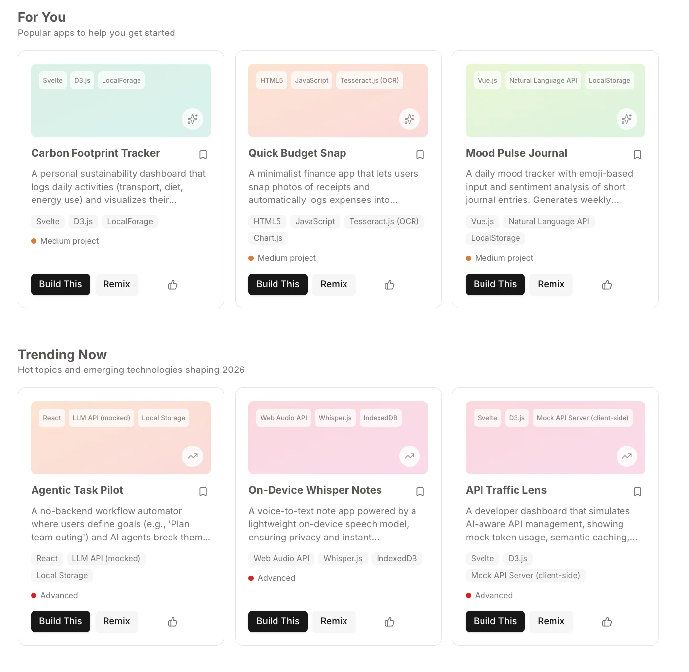 Grid of popular Anuma mini-apps built by users
